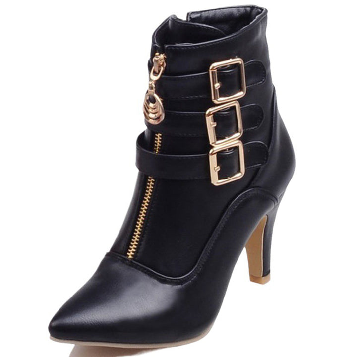 Women's strappy kitten heels ankle boots