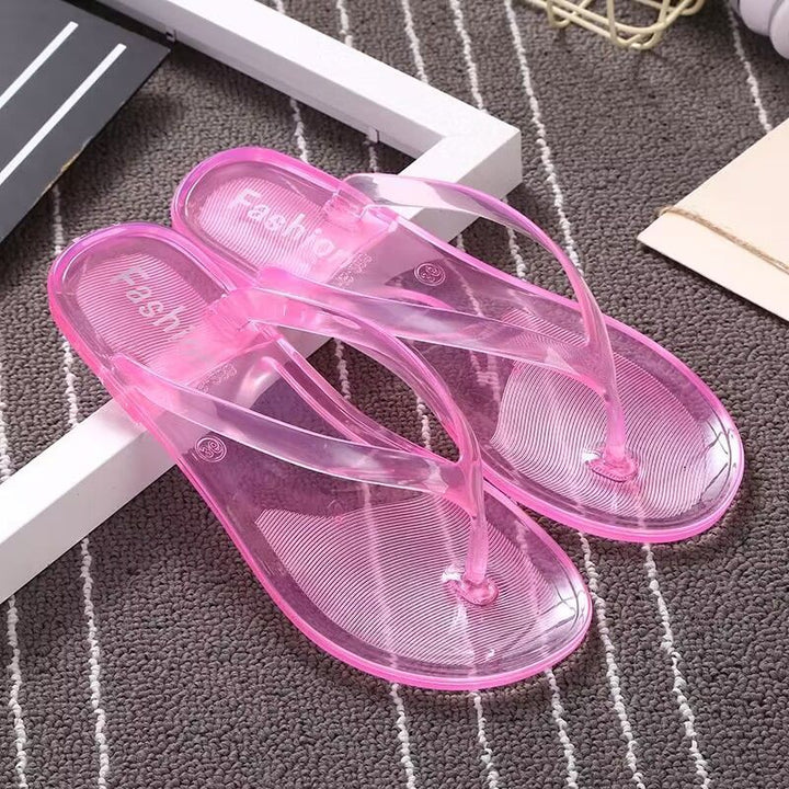 Women's transparent jelly flip flops | Clip toe beach sandals