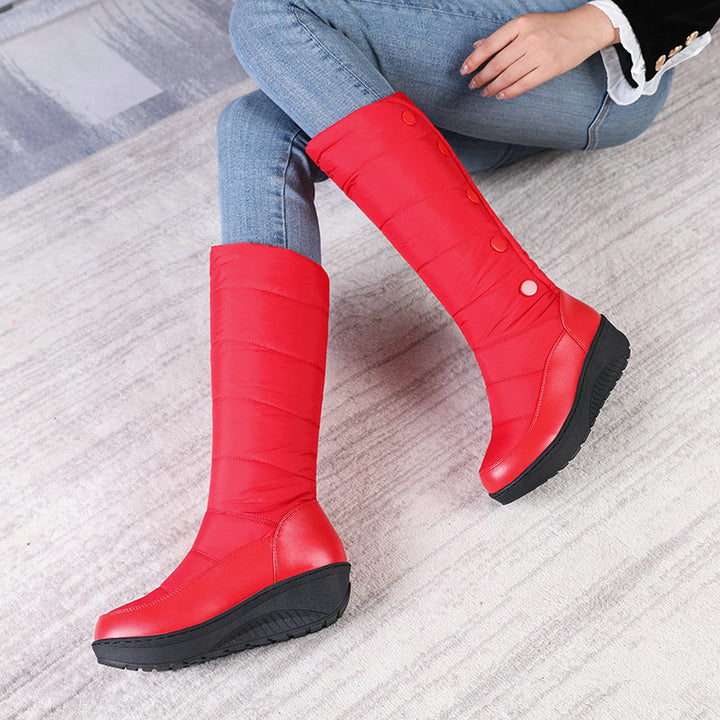 Women's waterproof down cloth anti-skid snow boots outdoors