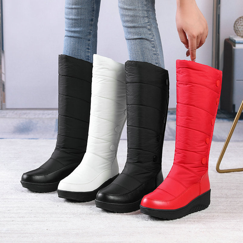 Women's waterproof down cloth anti-skid snow boots outdoors