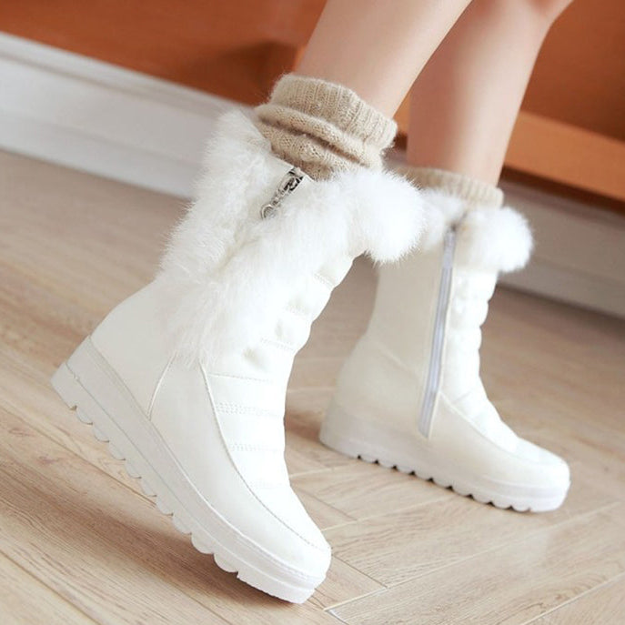 Women's wedge heels platform snow boots non-slip