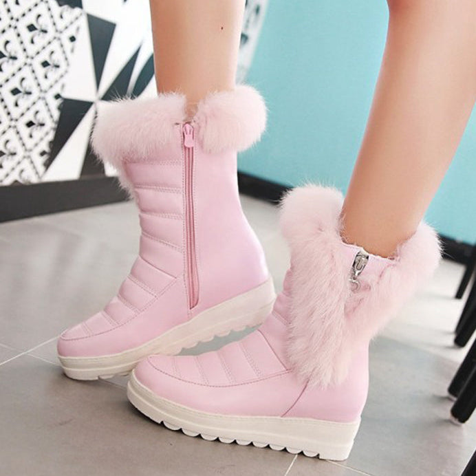 Women's wedge heels platform snow boots non-slip