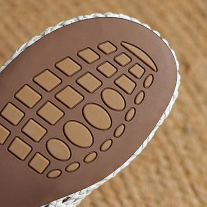 white Women's woven leather mules