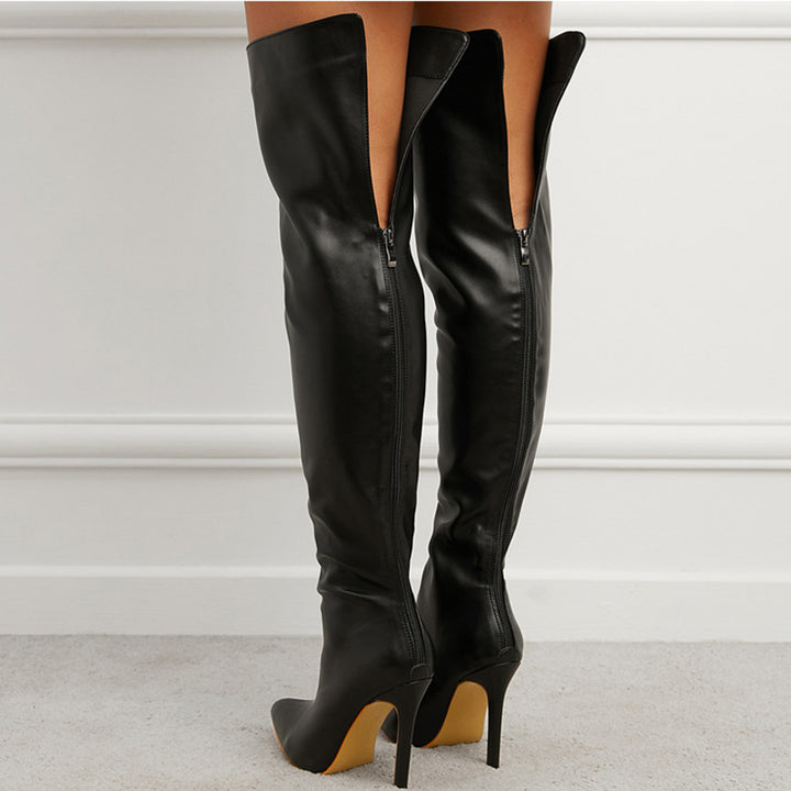Women over the knee boots split back zipper stiletto long boots