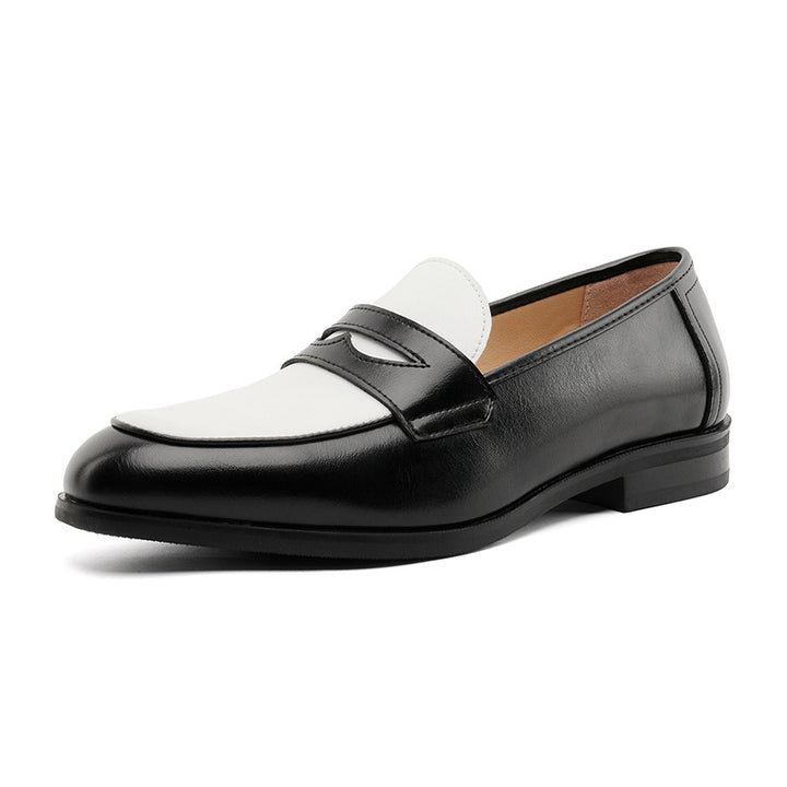 Men's brown and white 2 tones penny loafers