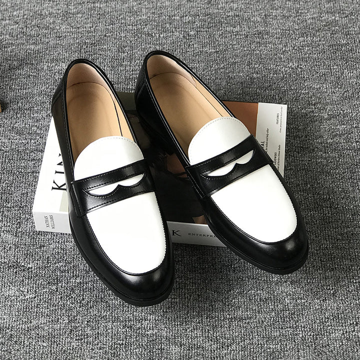 Men's brown and white 2 tones penny loafers