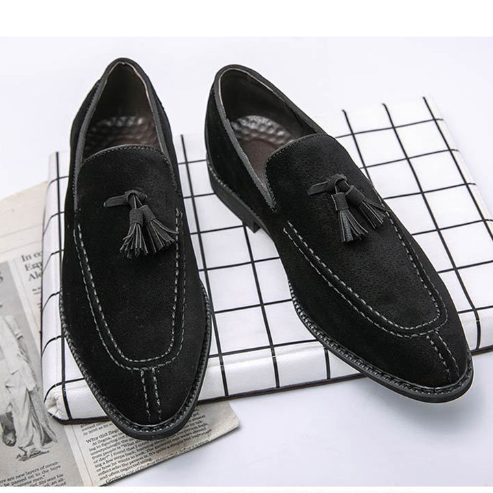 Men’s Faux Suede Tassel Loafers – Smart Casual Slip-On Shoes
