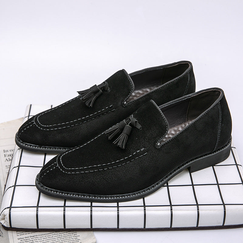 Men’s Faux Suede Tassel Loafers – Smart Casual Slip-On Shoes
