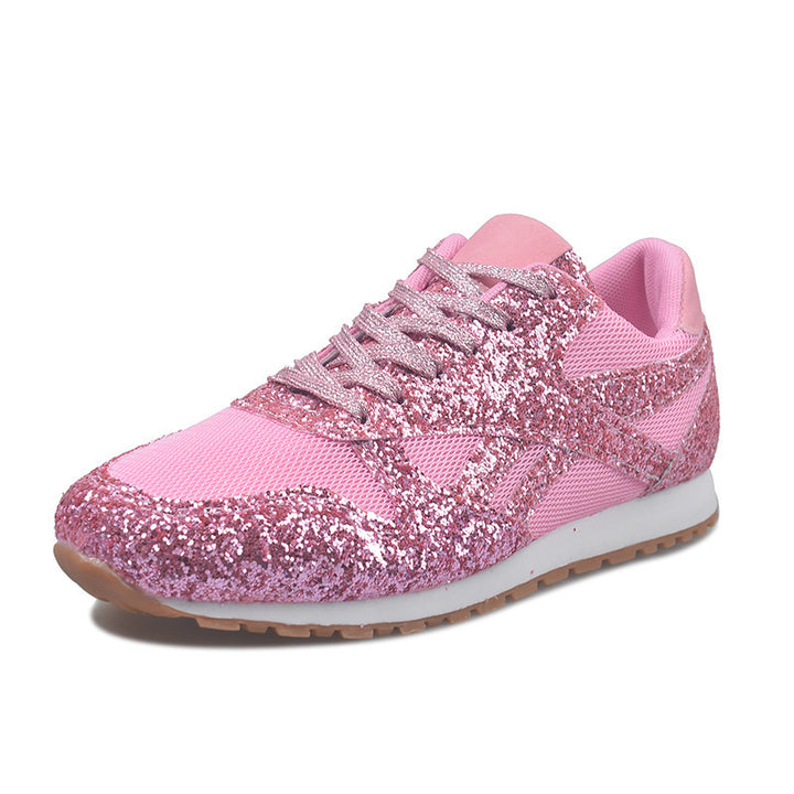 Women Glitter Rhinestone Shiny Crystal Platform Comfy Sneakers