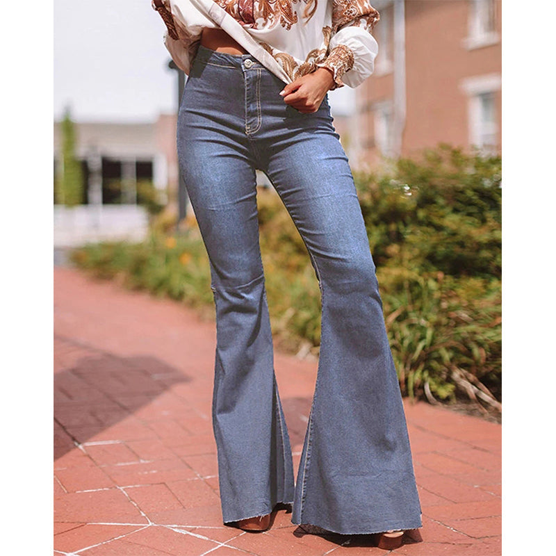 Women's high waist bell bottom jeans | Ankle flare jeans