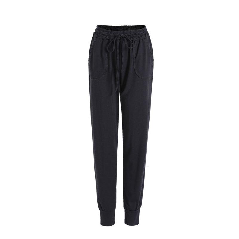 Women's drawstring  tapered sweat pants summer loose fit casual pencil pants