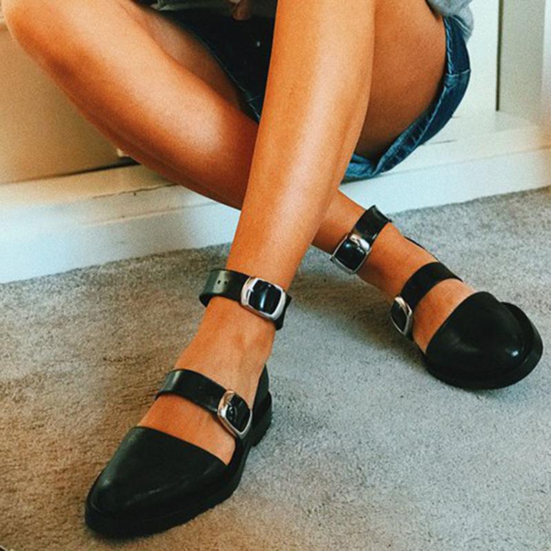 2020 New Fashion Trends Outfits Low Heel Shallow Buckle Sandals - fashionshoeshouse