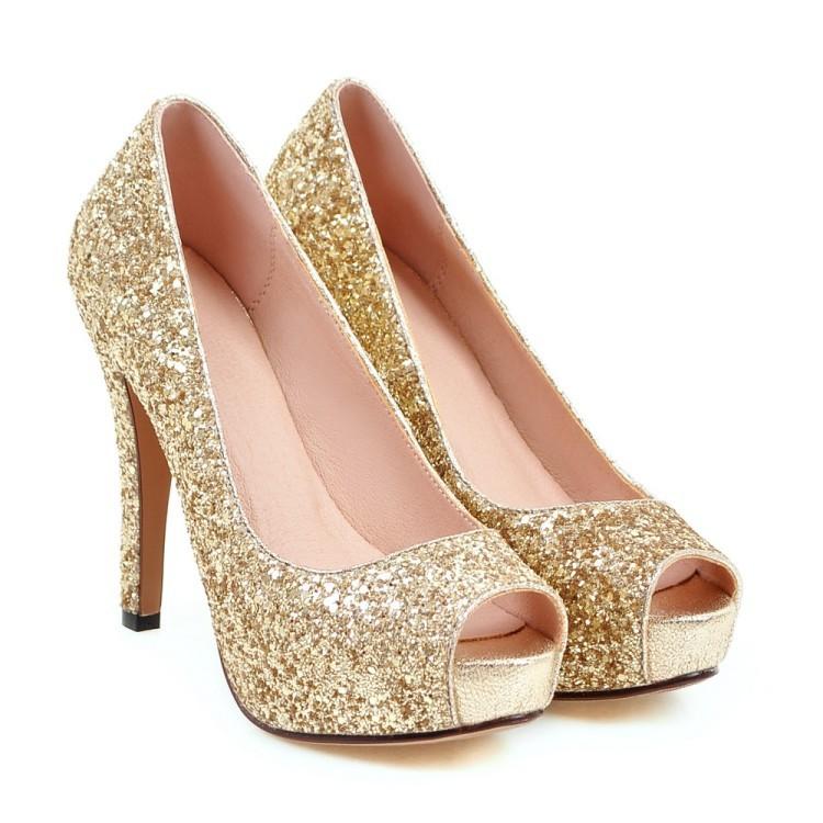Women's rhinestone peep toe stiletto high heels for wedding dress