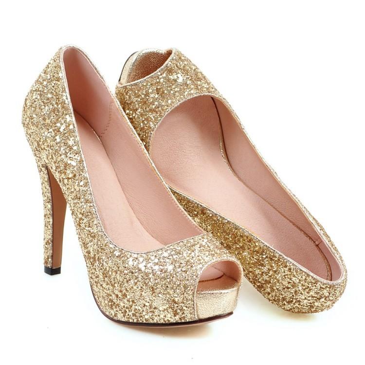 Women's rhinestone peep toe stiletto high heels for wedding dress