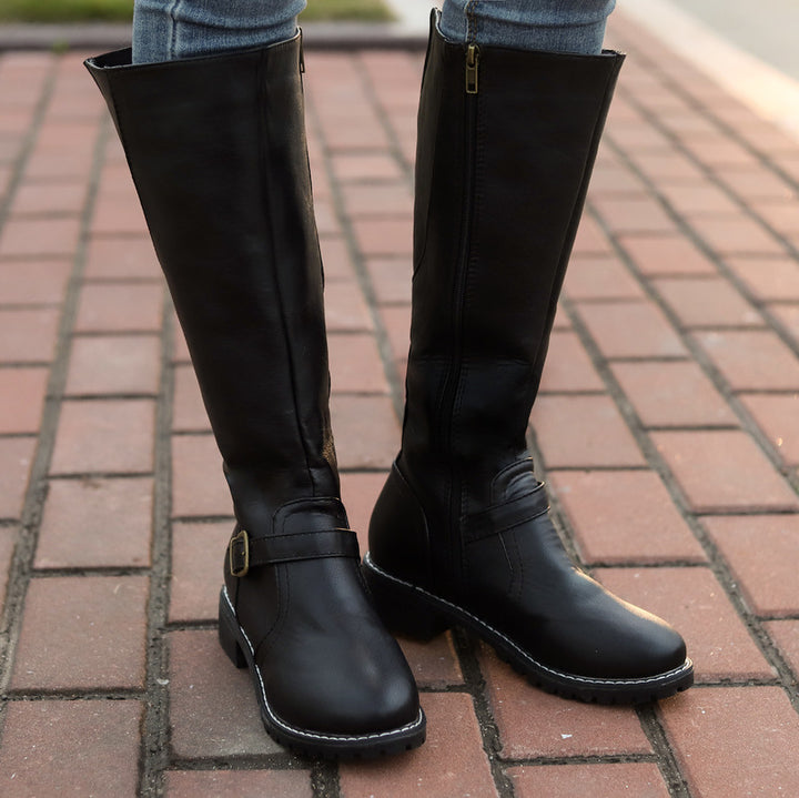 Women Chunky Heel Winter Fall Mid Calf Boots