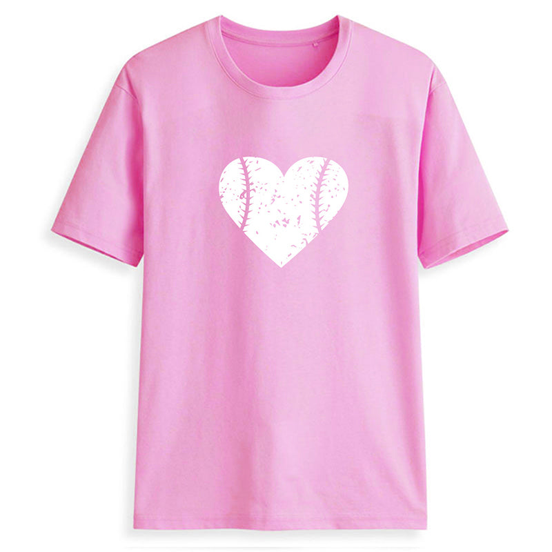 Women Casual Love Heart Print  Shirts & Tops - fashionshoeshouse