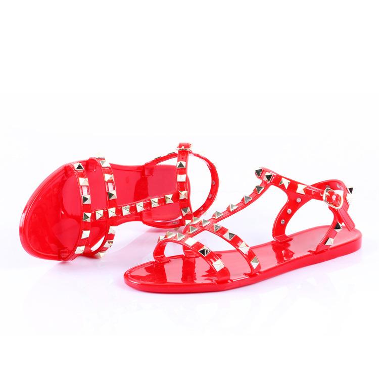 Women's studded open toe buckle strap gladiator sandals