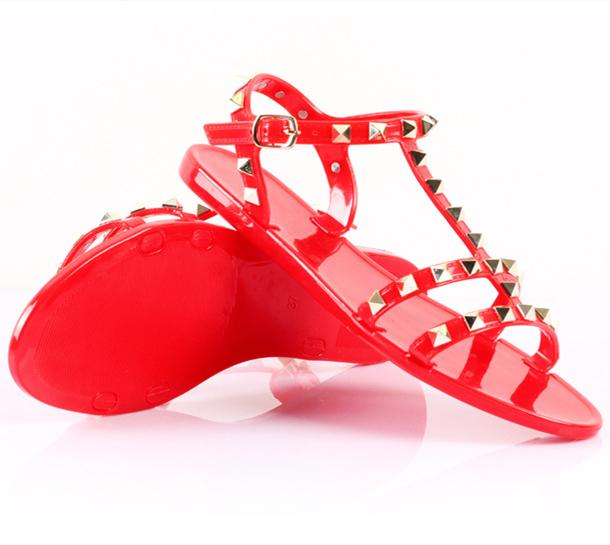 Women's studded open toe buckle strap gladiator sandals