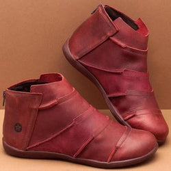 Fall Spring Booties Pure Color Flat Heel Women Boots - fashionshoeshouse