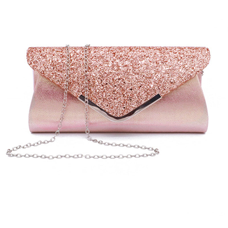 Lady's elegant rhinestone bling envelope handbag clutch Prom party wedding evening bag with strap