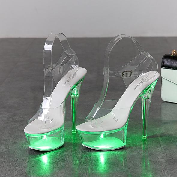 Women's sexy transparent platform super high heels