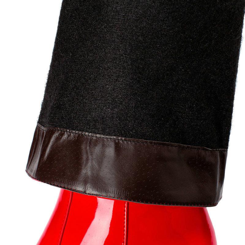 PU patent leather chunky heel knee high boots for party nightclub