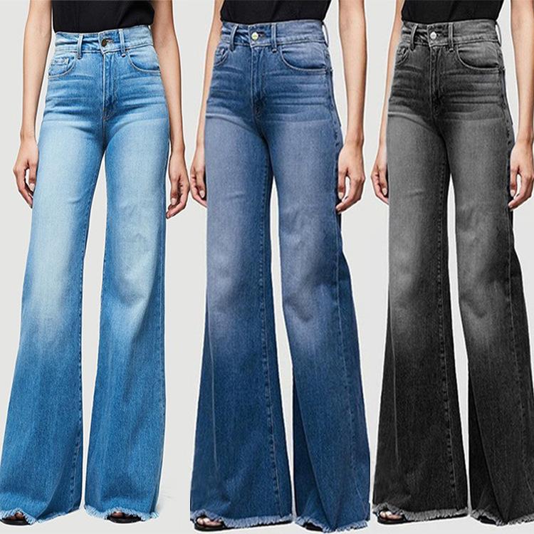 Women's mid rise flare jeans slim fit vintage light wash bell bottom jeans
