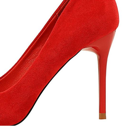 Women's 3inch faux suede high heels pointed closed toe sexy stilettos for party