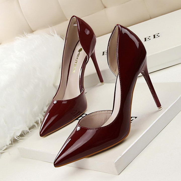 Women's solid high heels pointed closed toe stilettos