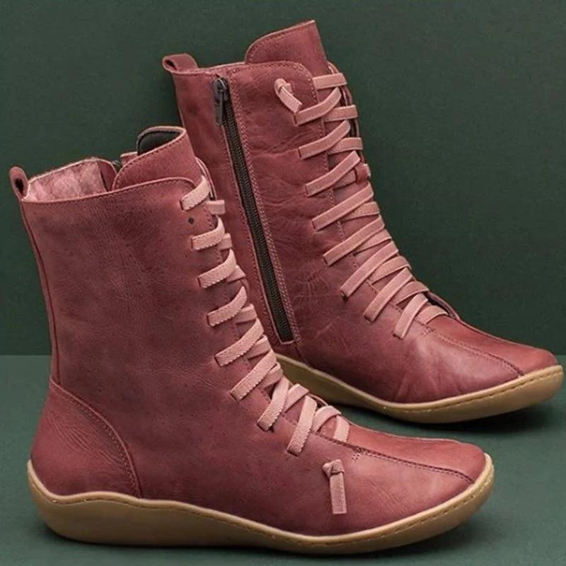Lace Up High Upper England Style Casual Women Boots - fashionshoeshouse