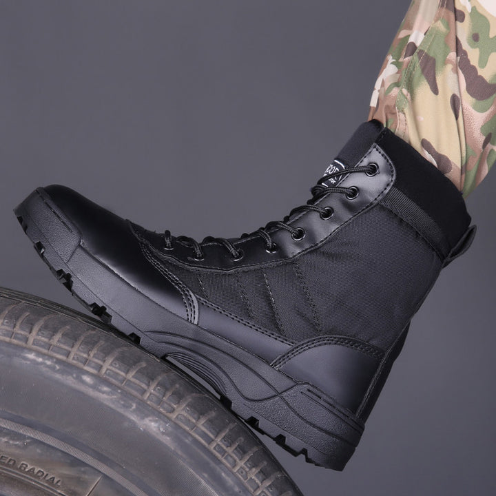 Men's tactical military combat boots working safety shoes with zipper