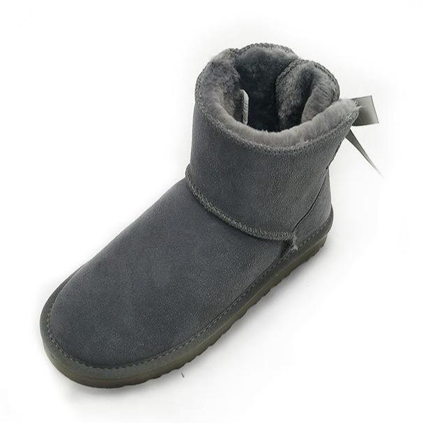 Women warm plush lining slip on short snow boots