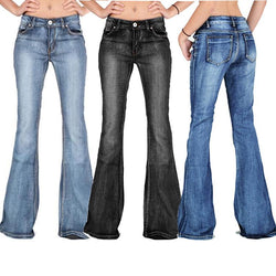 Women's mid rise slim fit flare jeans