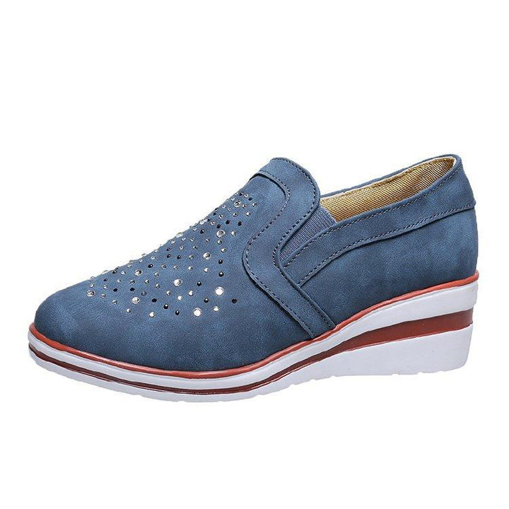 Women's slip on wedge comfortable walking slip on sneakers shoes