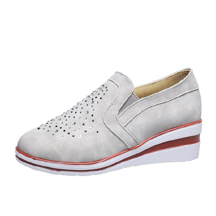 Women's slip on wedge comfortable walking slip on sneakers shoes