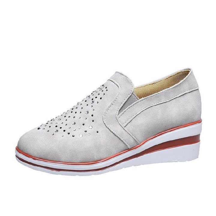 Women's slip on wedge comfortable walking slip on sneakers shoes