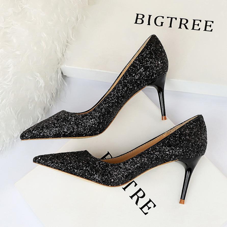 Women's Closed Toe Stiletto High Heels Shoes with Rhinestones main image 0