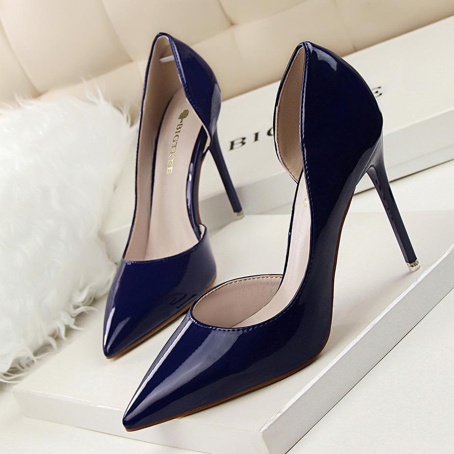 Women's solid high heels pointed closed toe stilettos