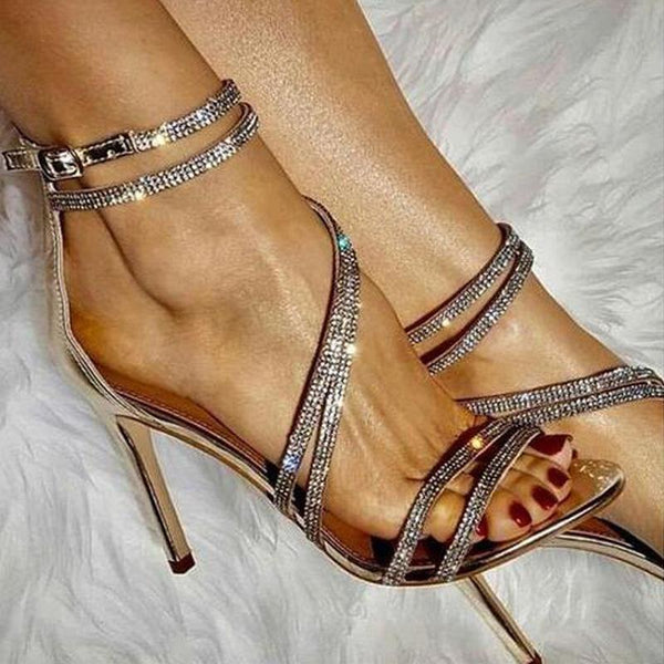 Sexy rhinestone bling stiletto high heels for party