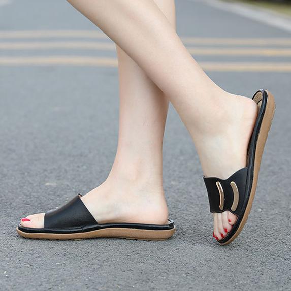 Women's flat comfy walking summer slides open toe