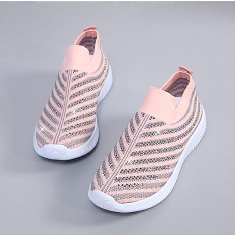 Women's rhinestone glitter fly knit breathable sock sneakers slip-on