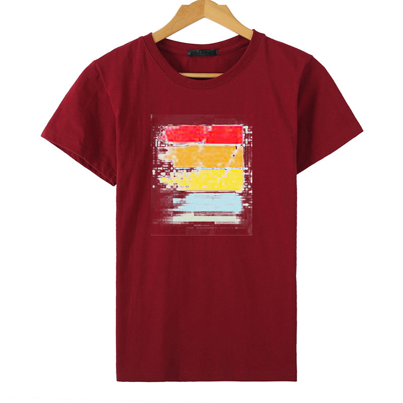 Casual Crew Neck Short Sleeve Printed Shirts & Tops - fashionshoeshouse