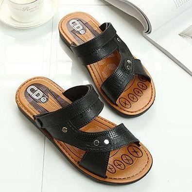 Men's casual peep toe slide sandals