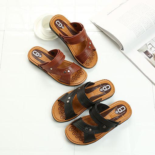 Men's casual peep toe slide sandals