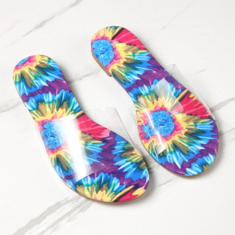 Women's clear strap colorful slide sandals summer holiday slides