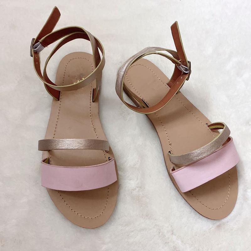 Women's fashion buckle strap flat beach sandals