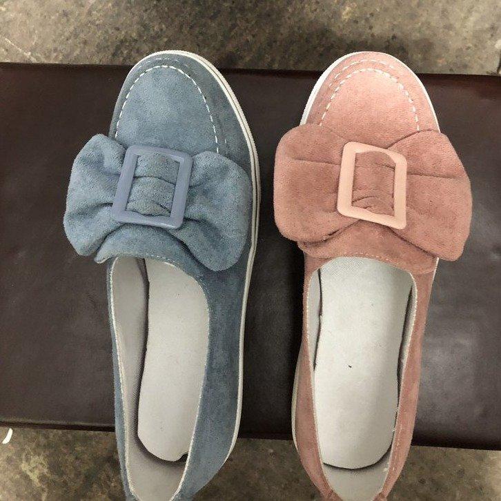 Women's bowknot slip on loafers shoes comfy walking driving shoes