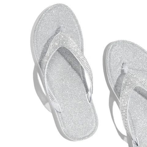 Women's rhinestone glitter flip flop sandals for beach