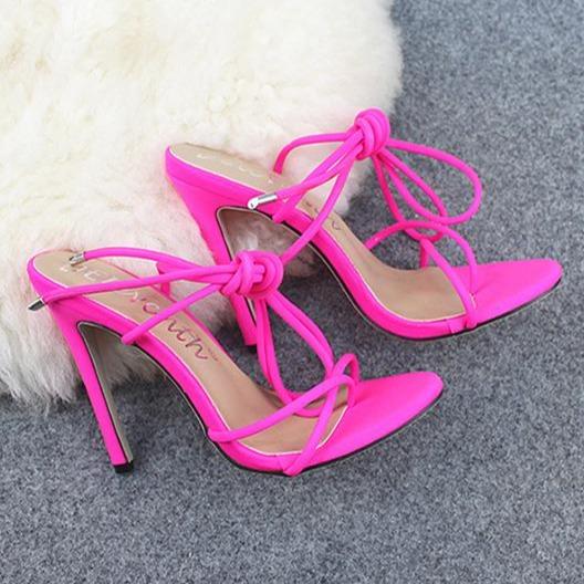 Women's neon flip flop heels stiletto high heel strappy sandals heels