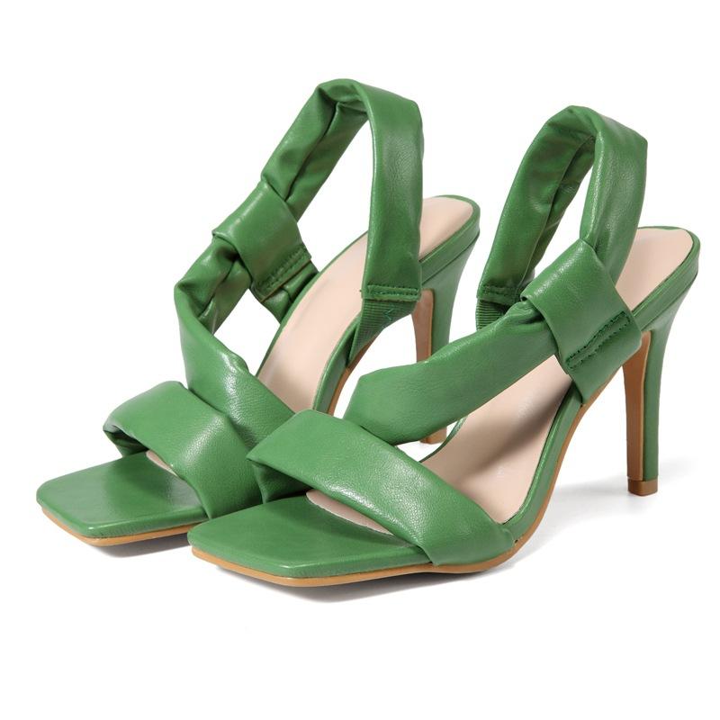 Women's square peep toe high heel slingback sandals